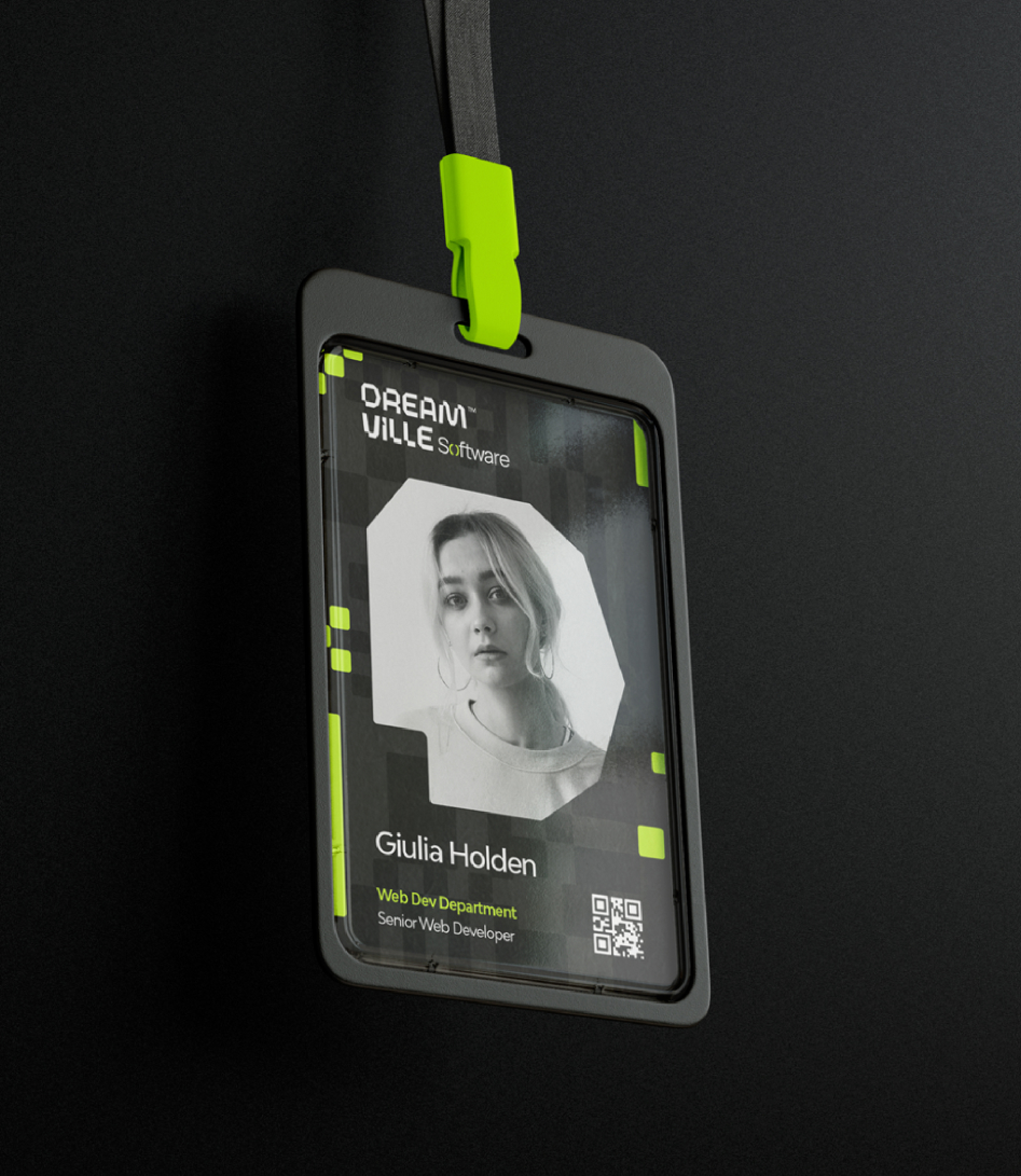 Dream Ville Software employee identification badge