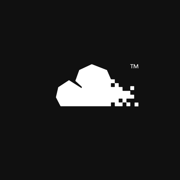Dream Ville Software pixelated cloud symbol on black