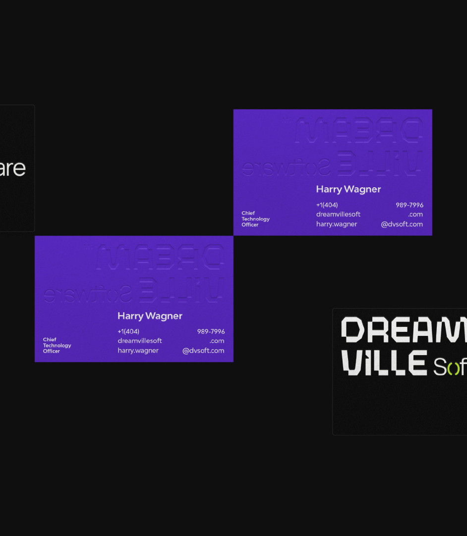 Purple Dream Ville Software business-card identity presentation