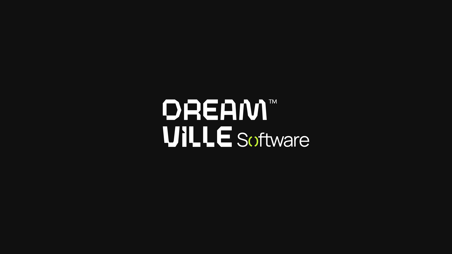 Dream Ville Software wordmark on a black background