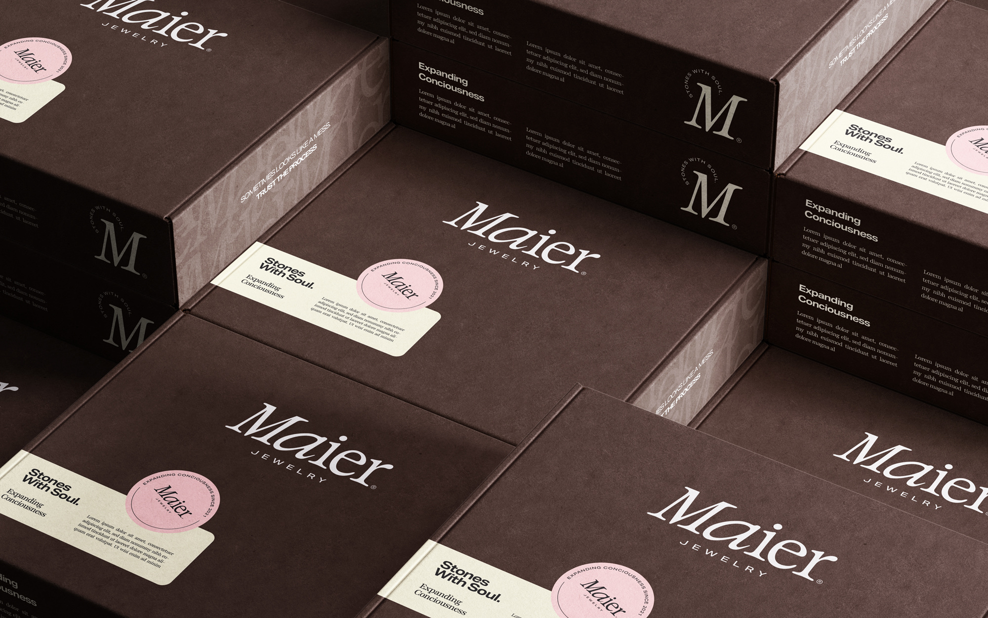 Maier Jewelry branded packaging boxes